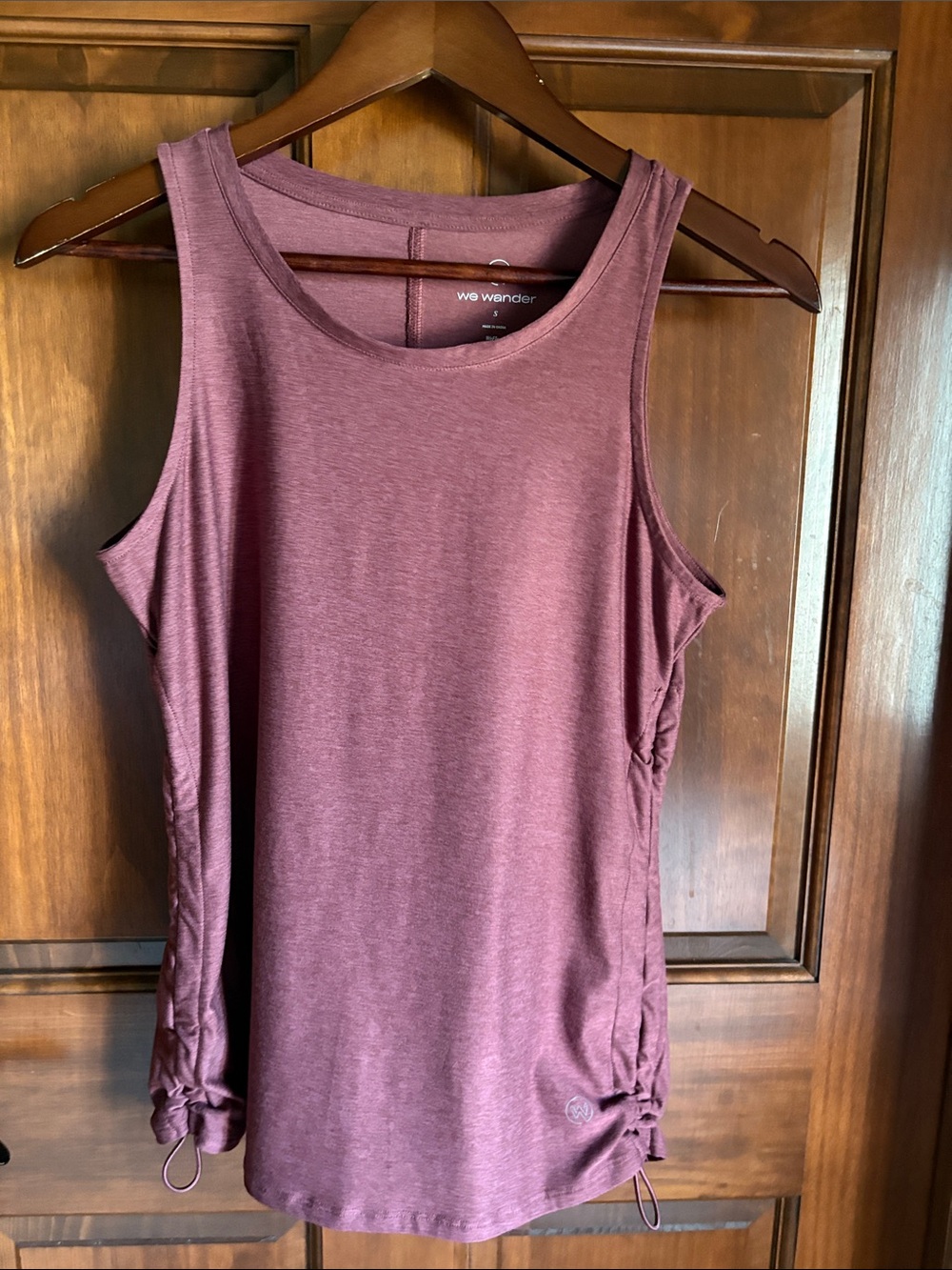 "We Flex Shay" Side Cinched Performance Sleeveless Tank Top in Rose Pink- Small